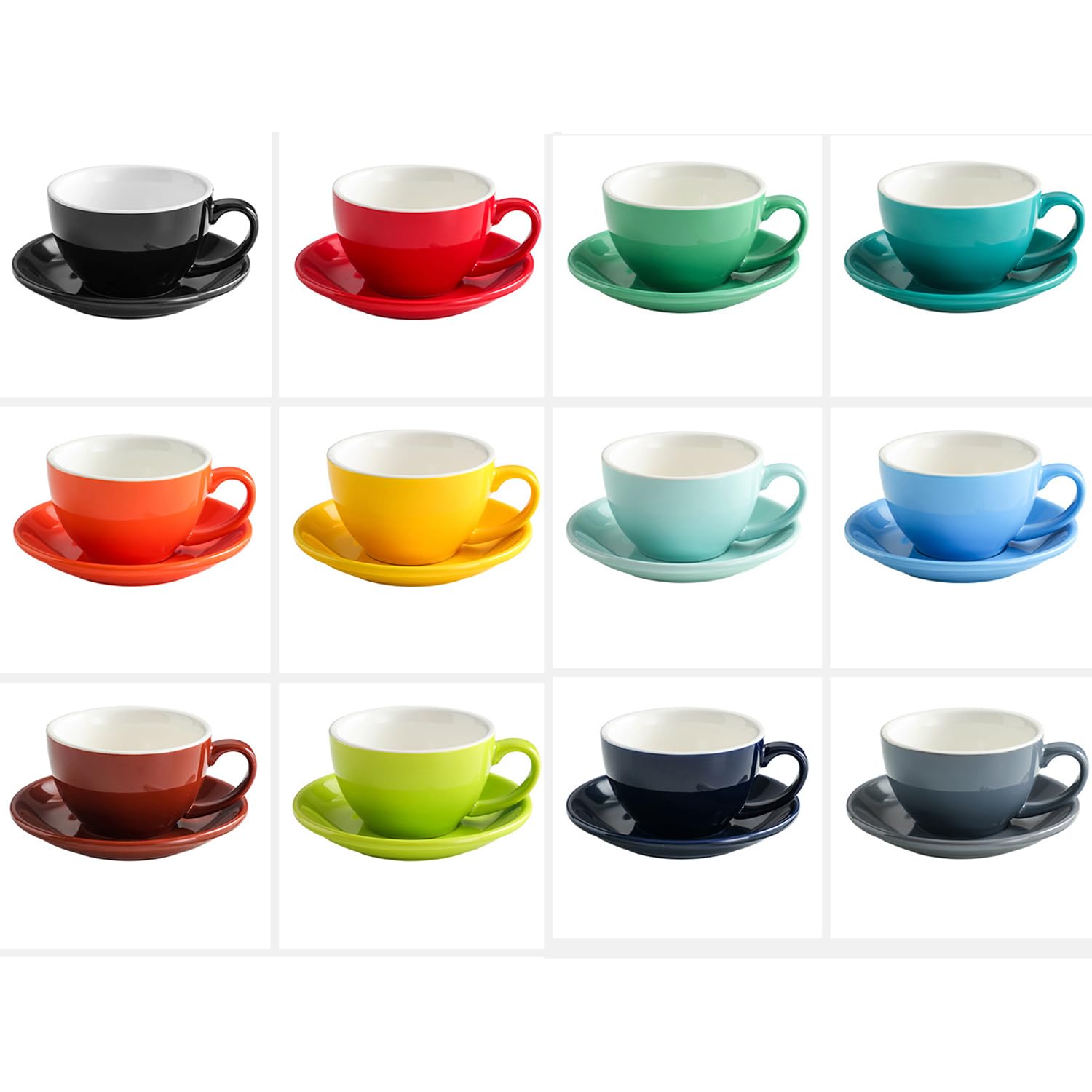 Amazon | ブラック ラテカップ 250ml 陶器 ラテボウル コーヒーカップ